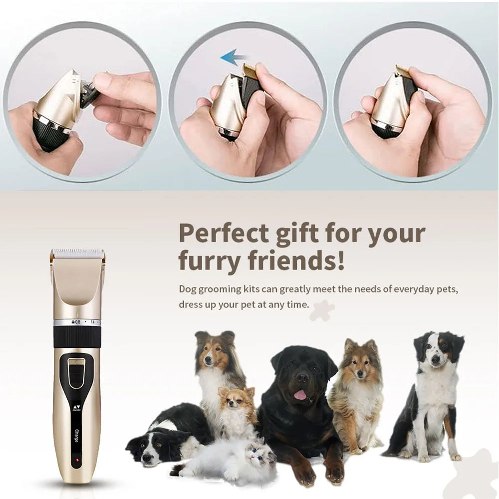 Electric Dog Clippers – Rechargeable Pet Grooming Tool with 4 Length Combs - iHeimly