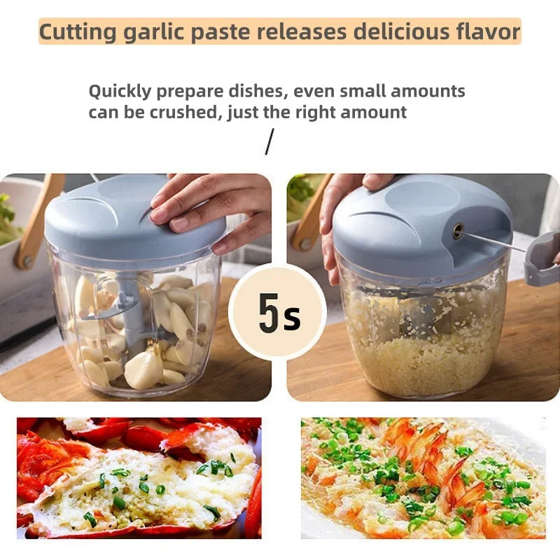 500ml Manual Meat Mincer & Garlic Chopper – Vegetable Cutter - iHeimly