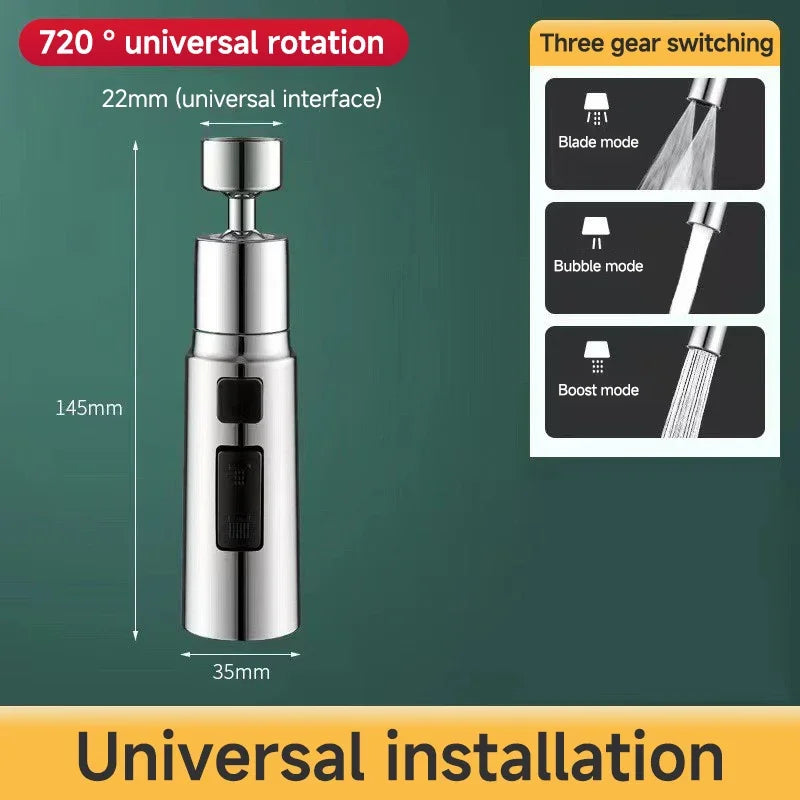 Three Modes Faucet Sprayer – Metal Alloy Head Water Saver - iHeimly