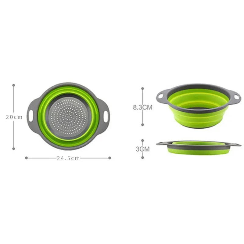Collapsible Silicone Strainer – Fruit and Vegetable Washing Basket with Handle - iHeimly