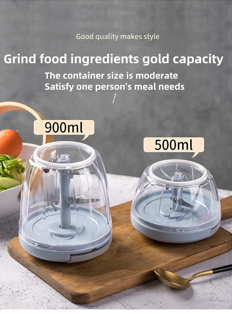 500ml Manual Meat Mincer & Garlic Chopper – Vegetable Cutter - iHeimly