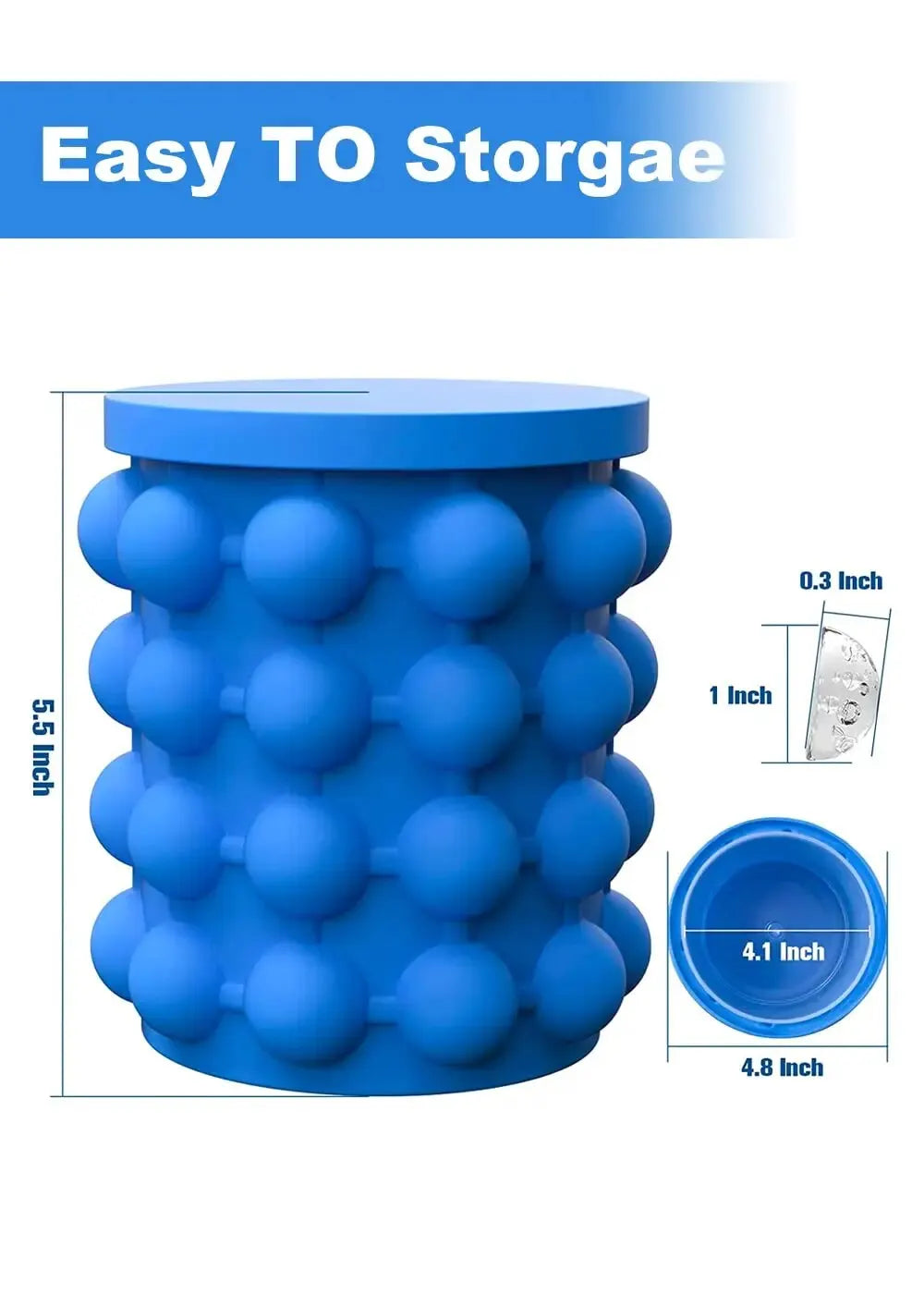 Silicone Ice Bucket & Maker – 2-in-1 Ice Cube Tray, Portable and Eco-friendly - iHeimly