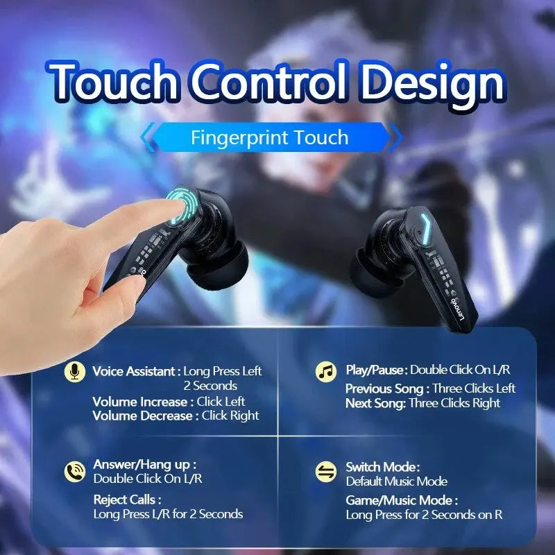 Lenovo GM2 Pro Bluetooth 5.3 Earphones – True Wireless Gaming & Music Headset - iHeimly