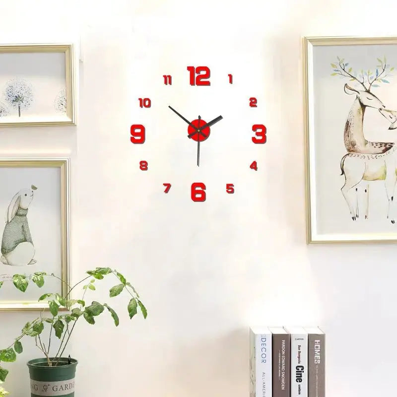 Frameless DIY Wall Clock – Silent Vintage Design for Living Room - iHeimly