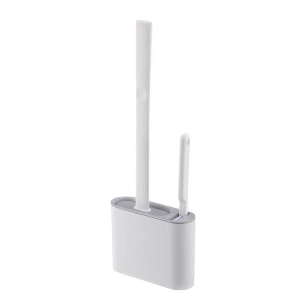Wall Hanging Toilet Brush Holder – Long Handled Silicone Bristles for Easy Cleaning - iHeimly