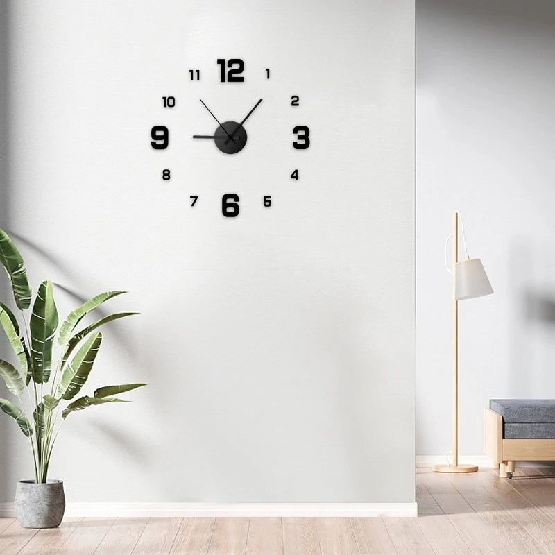 Frameless DIY Wall Clock – Silent Vintage Design for Living Room - iHeimly