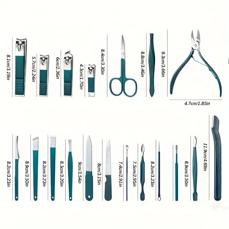 Professional Nail Care Kit – Stainless Steel Manicure & Pedicure Set with Travel Case - iHeimly