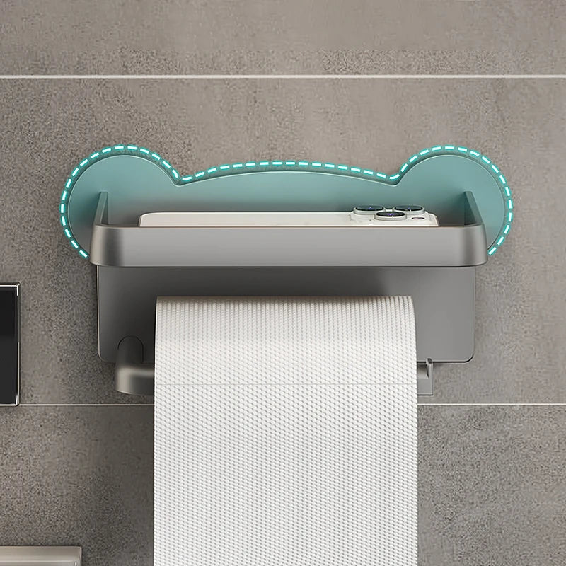 Wall-Mounted Paper Towel Holder – Dual Tier, No Punching Required - iHeimly