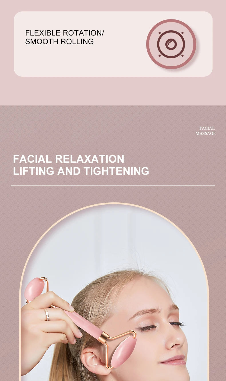 Face and Neck Massager – Double-Ended Resin Roller for Unblocking & Relaxing - iHeimly