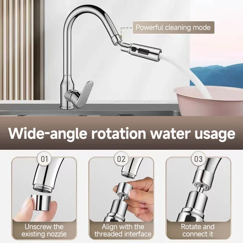 Three Modes Faucet Sprayer – Metal Alloy Head Water Saver - iHeimly