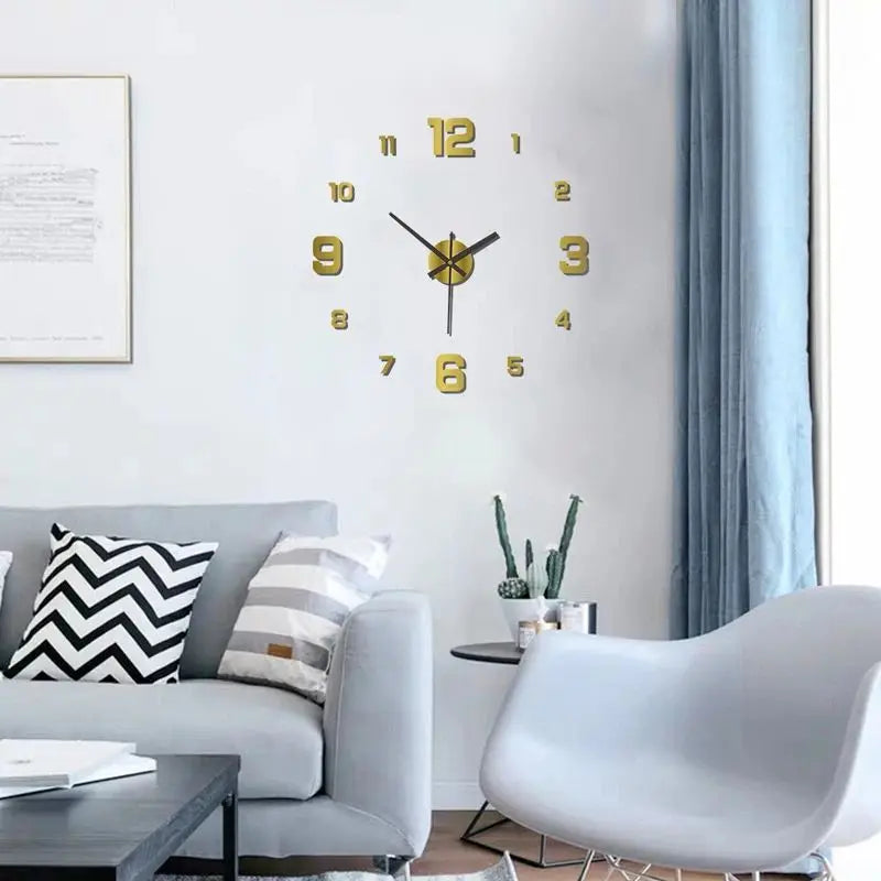 Frameless DIY Wall Clock – Silent Vintage Design for Living Room - iHeimly