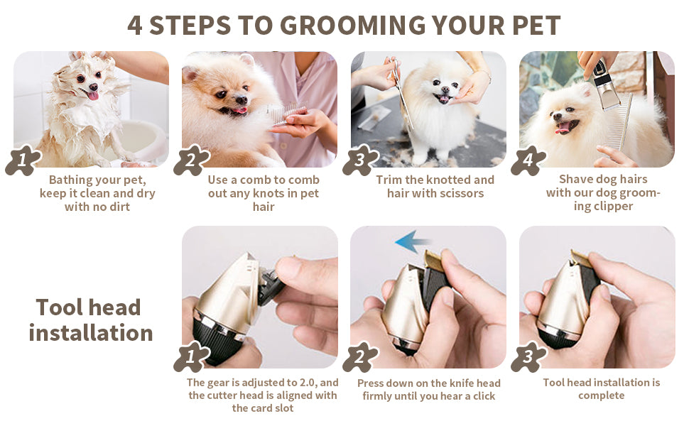 Electric Dog Clippers – Rechargeable Pet Grooming Tool with 4 Length Combs - iHeimly