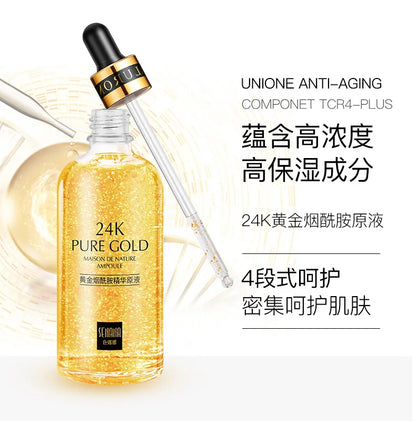 24K Gold Hyaluronic Acid Essence – Skin Moisturizer & Pore Reducer