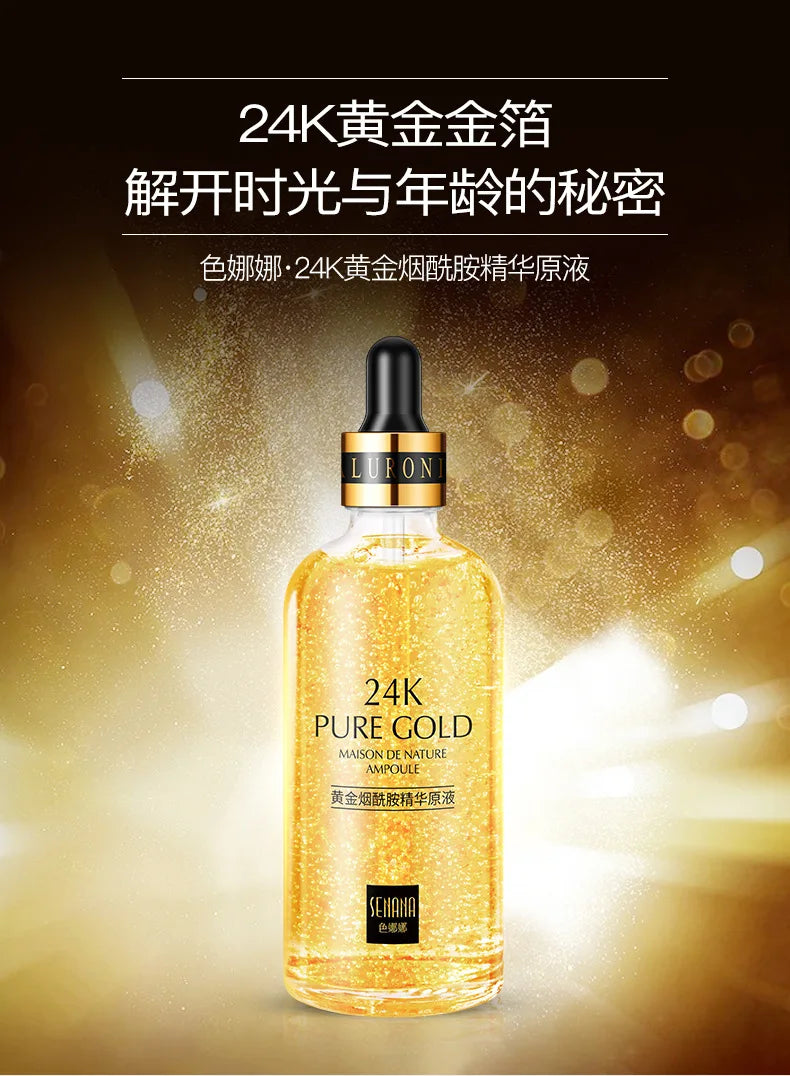 24K Gold Hyaluronic Acid Essence – Skin Moisturizer & Pore Reducer