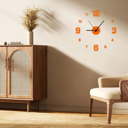Frameless DIY Wall Clock – Silent Vintage Design for Living Room - iHeimly