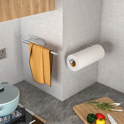 Stainless Steel Paper Towel Holder – Adhesive & Screw Installation