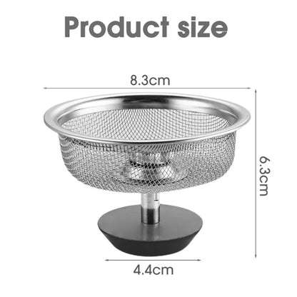 Kitchen Sink Strainer with Handle & Stopper – Stainless Steel Waste Filter