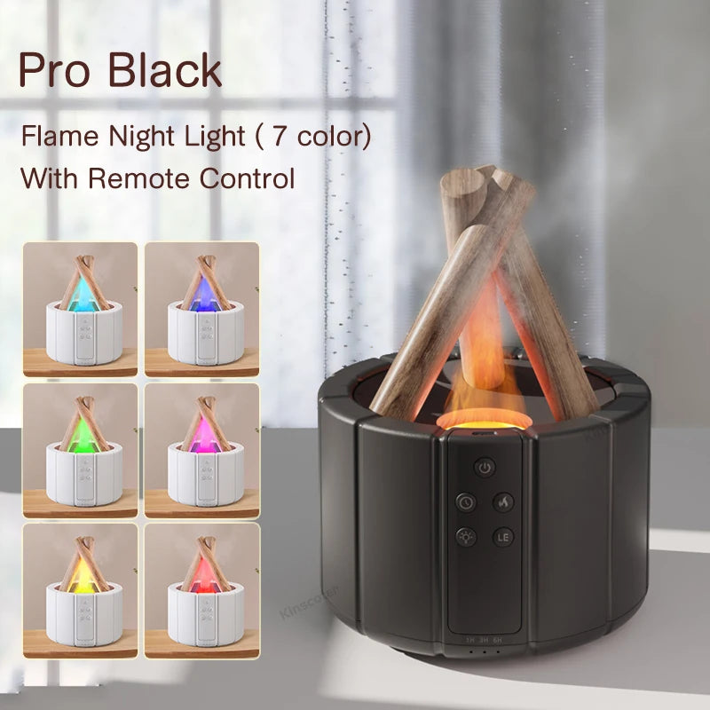 KINSCOTER Campfire Aroma Diffuser – Ultrasonic Humidifier with Flame Effect