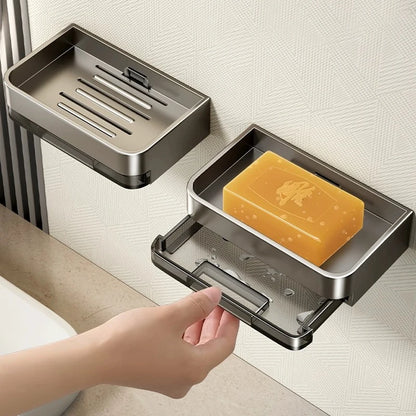 Wall Mounted Soap Dish – Space Aluminum Soap Holder with Drain