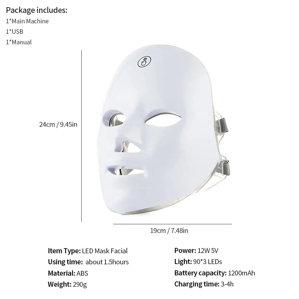 LED Facial Mask – 7-Color Skin Rejuvenation & Anti-Aging Treatment