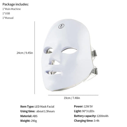 LED Facial Mask – 7-Color Skin Rejuvenation & Anti-Aging Treatment