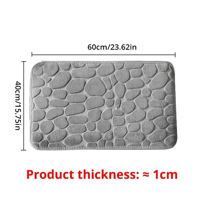 Memory Foam Non-Slip Cobblestone Mat – Soft & Stylish