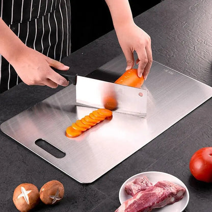 Double-Sided Stainless Steel Chopping Board – Antibacterial & Mildew-Proof