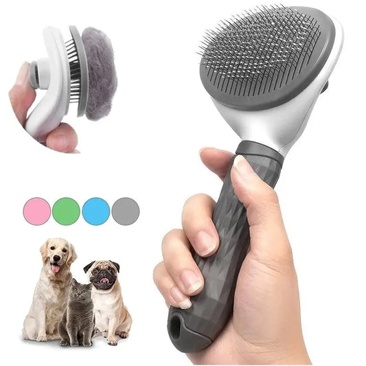 Self-Cleaning Pet Brush – Stainless Steel Grooming Tool for Dogs & Cats