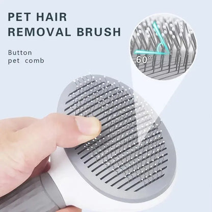 Self-Cleaning Pet Brush – Stainless Steel Grooming Tool for Dogs & Cats