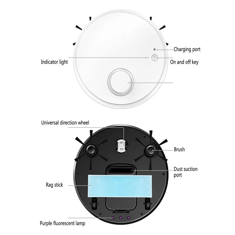 3-in-1 Ultra-Thin Robot Vacuum – Wet & Dry Smart Cleaner