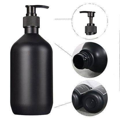 Matte Black Soap Dispenser – Refillable Shampoo & Conditioner Bottle