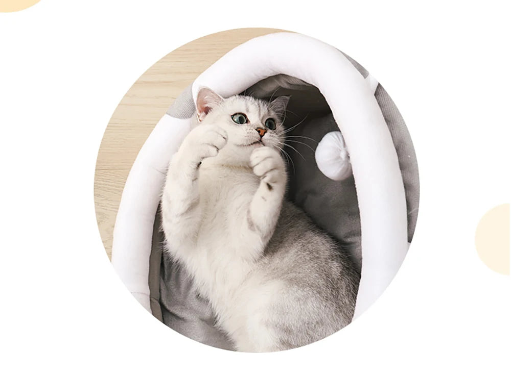 Cute Cat Bed – Soft Lounger Cushion for Cats and Small Dogs