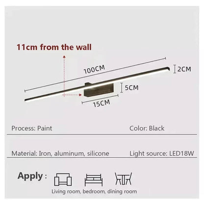 Modern LED Wall Lamp – Long Strip Light for Bedroom & Bathroom