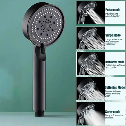 5-Mode Adjustable Rain Shower Head – High Pressure & Water Saving