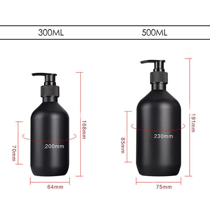 Matte Black Soap Dispenser – Refillable Shampoo & Conditioner Bottle