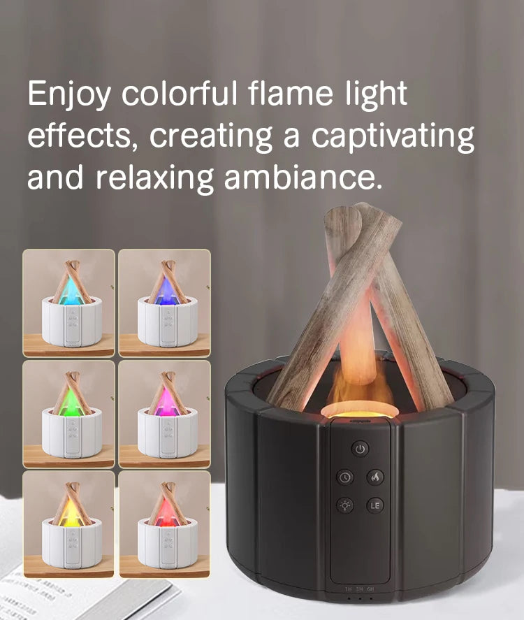 KINSCOTER Campfire Aroma Diffuser – Ultrasonic Humidifier with Flame Effect