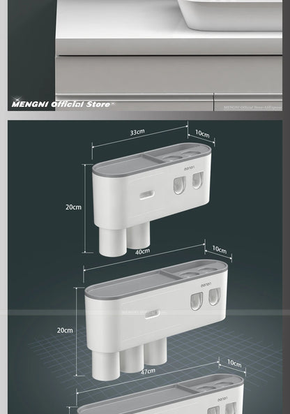 Magnetic Adsorption Toothbrush Holder – Automatic Toothpaste Squeezer Wall Rack