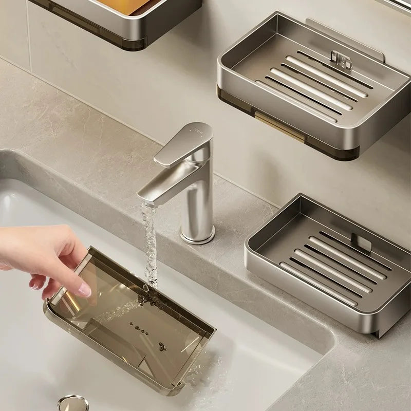 Wall Mounted Soap Dish – Space Aluminum Soap Holder with Drain