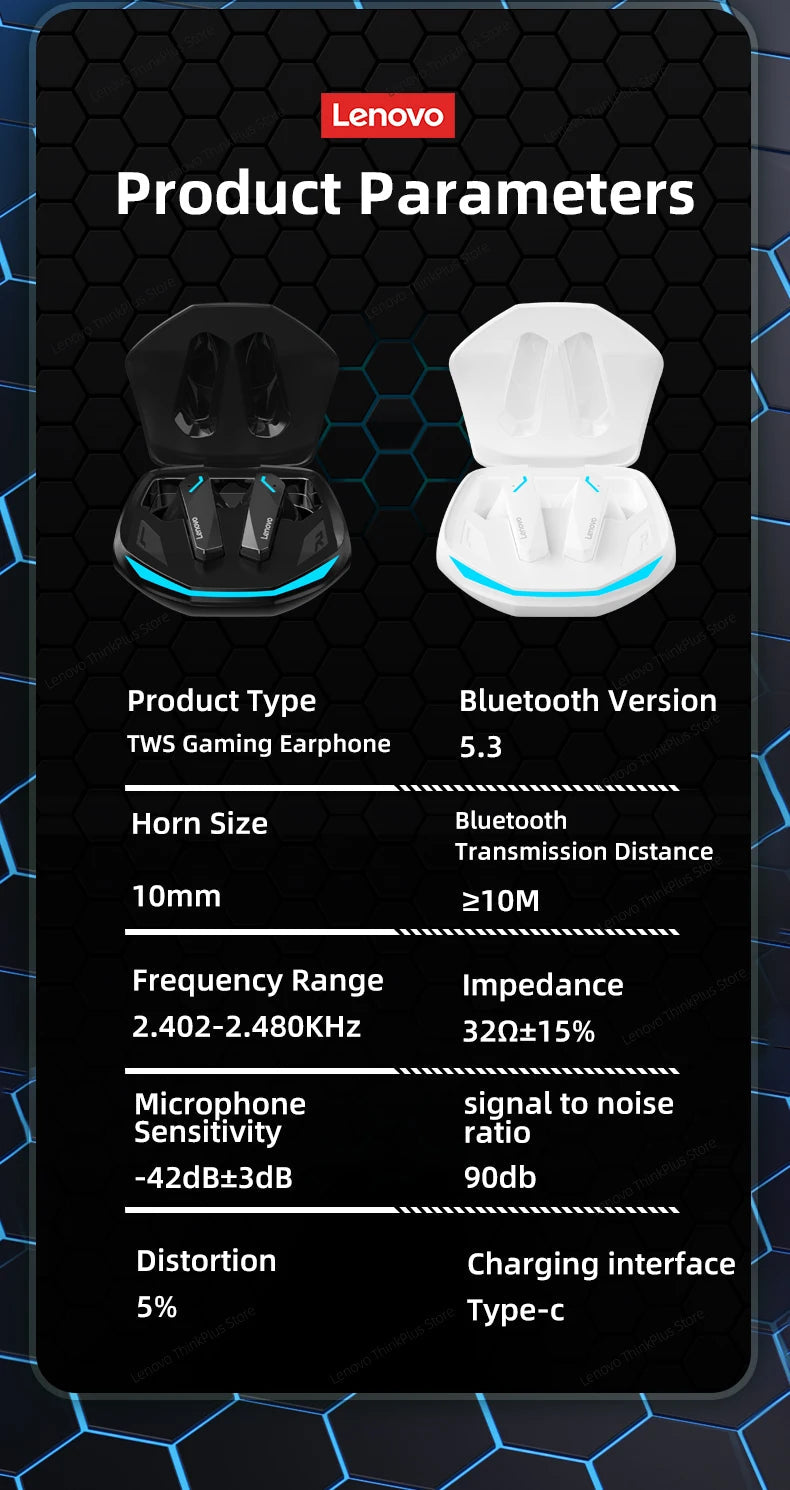 Lenovo GM2 Pro Bluetooth 5.3 Earphones – True Wireless Gaming & Music Headset - iHeimly