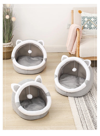 Cute Cat Bed – Soft Lounger Cushion for Cats and Small Dogs