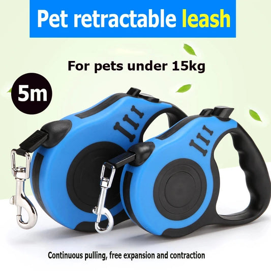 Automatic Retractable Pet Leash – 5m Nylon Leash for Dogs & Cats