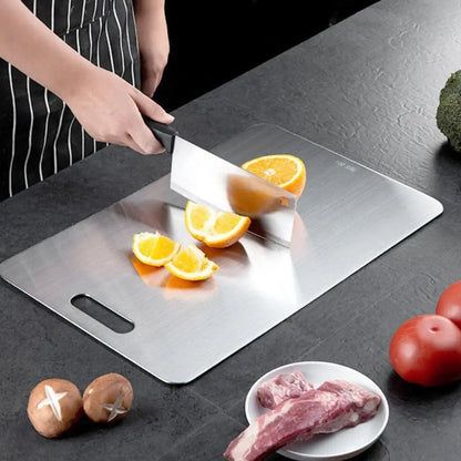 Double-Sided Stainless Steel Chopping Board – Antibacterial & Mildew-Proof