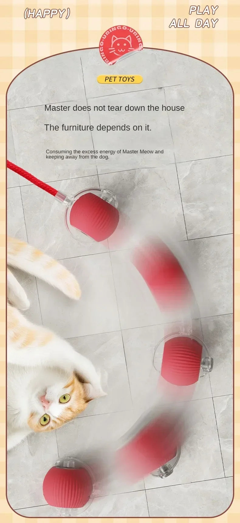 Interactive Cat Ball – Automatic Rolling Electric Toy for Kittens - iHeimly