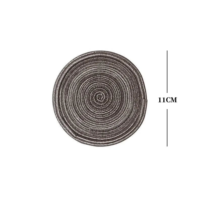 Round Woven Ramie Placemats – Non-Slip Dining Table Mats