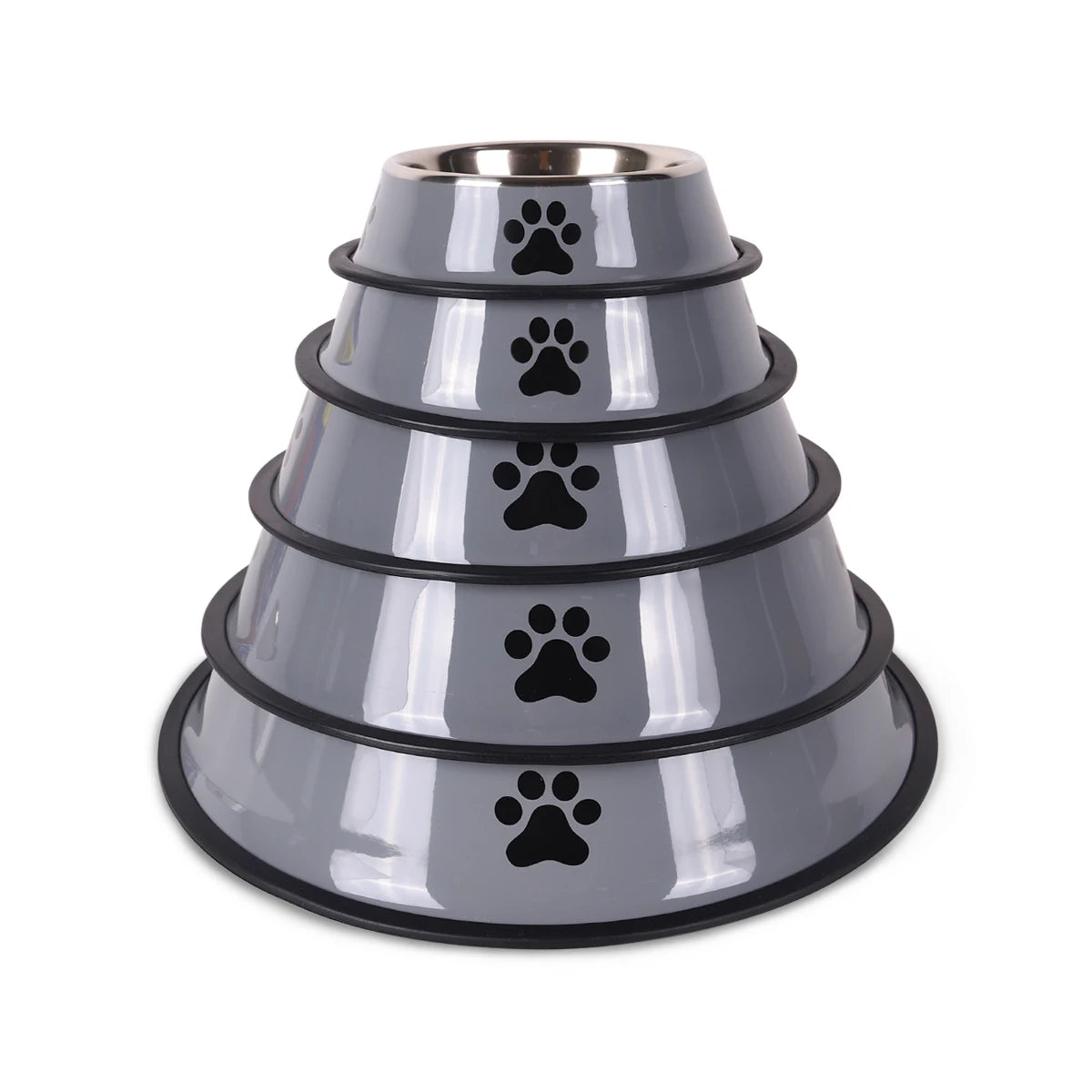 Stainless Steel Pet Bowl with Rubber Bottom