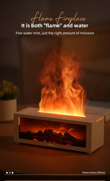 Fireplace Aroma Humidifier – Colorful Flame Air Diffuser with Timer and Remote