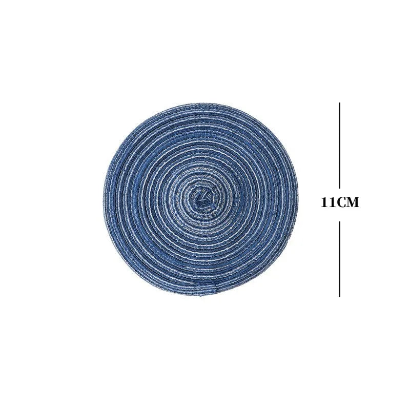 Round Woven Ramie Placemats – Non-Slip Dining Table Mats