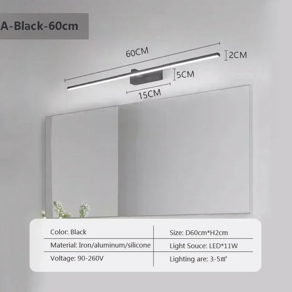 Modern LED Wall Lamp – Long Strip Light for Bedroom & Bathroom