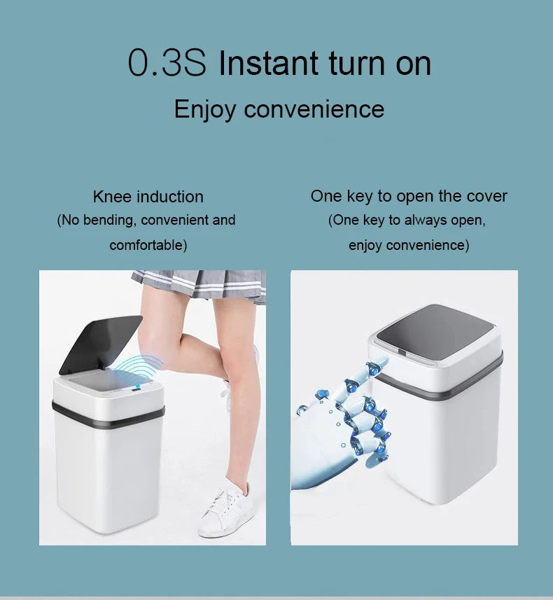 Induction Trash Can – 13L Touchpad Smart Garbage Bin