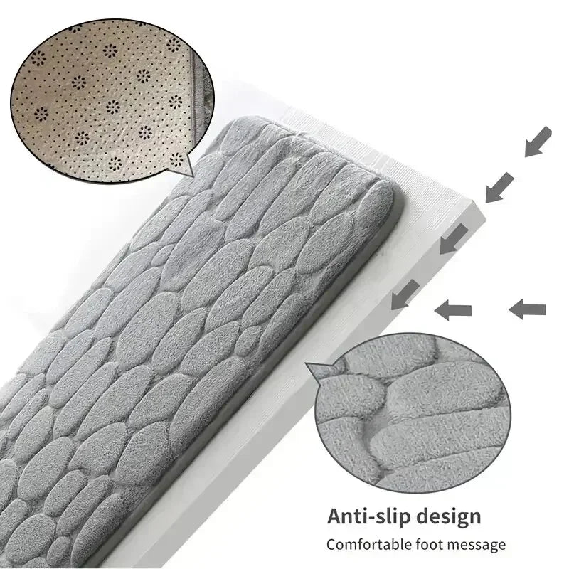 Memory Foam Non-Slip Cobblestone Mat – Soft & Stylish - iHeimly